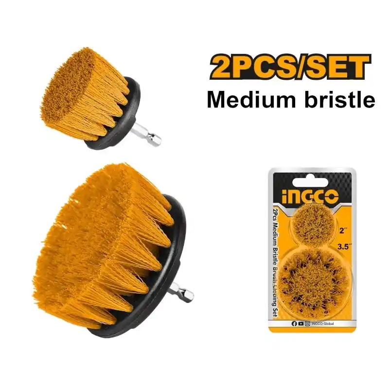Spazzole Setola set da 2 pz Media 5 cm e 9 cm INGCO -WCBM2235- 20235 Premium